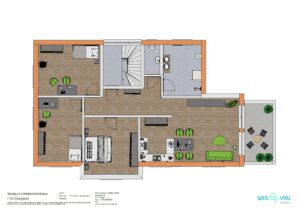 Eigentumswohnung zu verkaufen - Grundriss ObergeschoßNeubau 3-Familienwohnhaus Mozartstr.14 71711 Murr