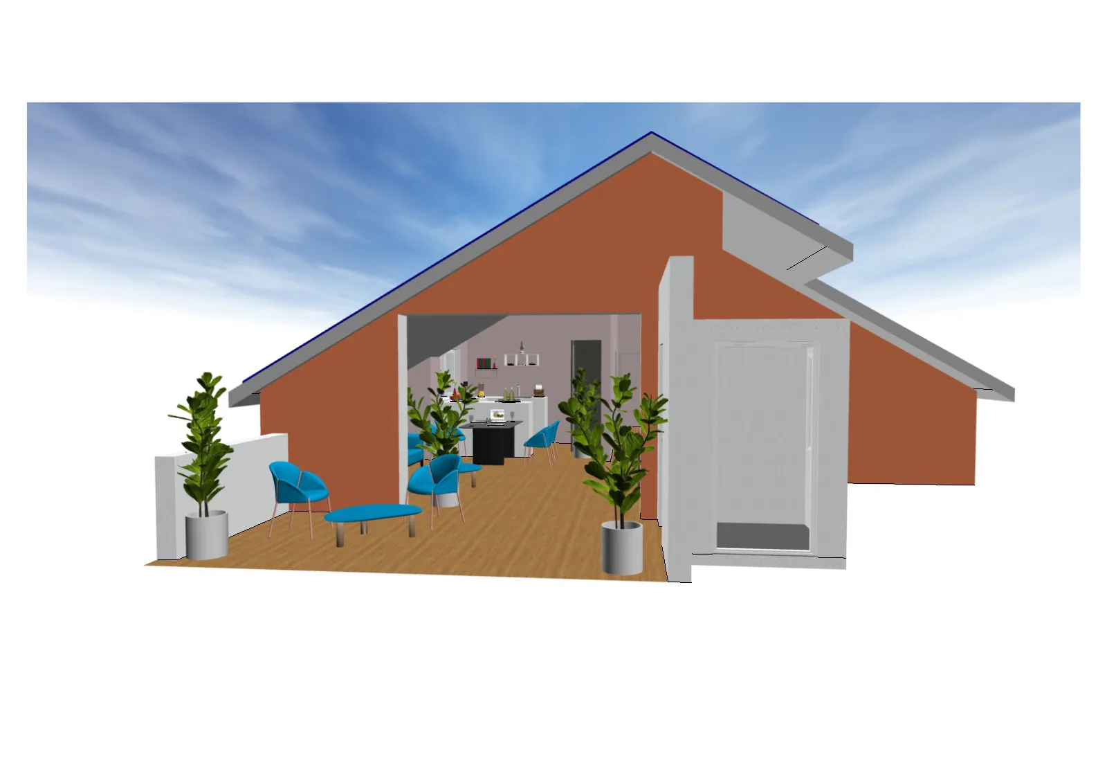 Mozartstrasse 14 Murr Dachgechoss Balkon mit Wohn-Ess-Bereich Aufzugskabine